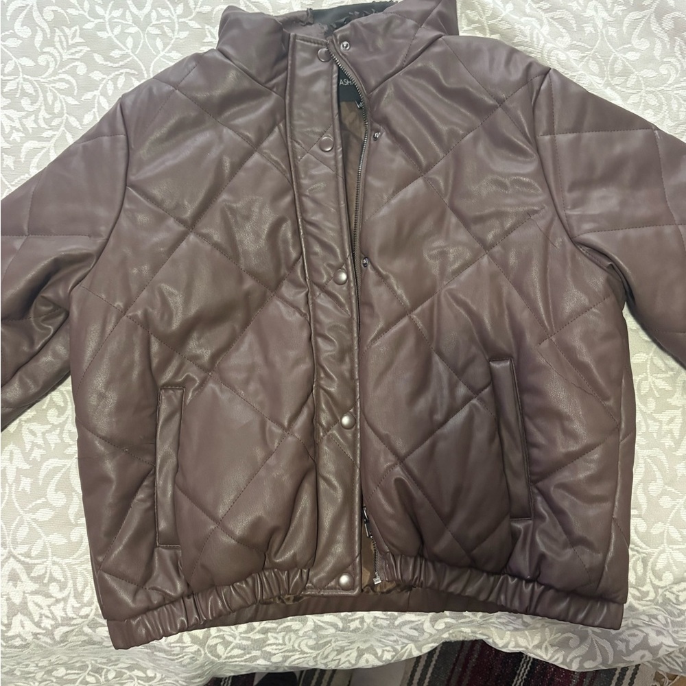 Fashion Nova Brown Quilted Jacket